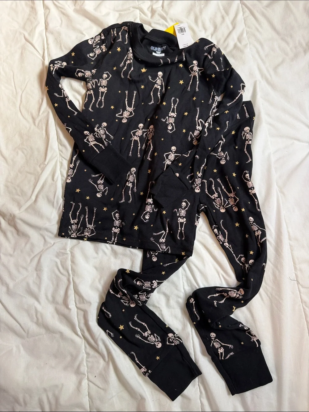 Old Navy Black Skeleton Two-Piece Pajama Set